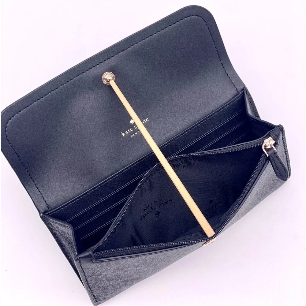 Kate Spade Rosie Large Flap Wallet Black